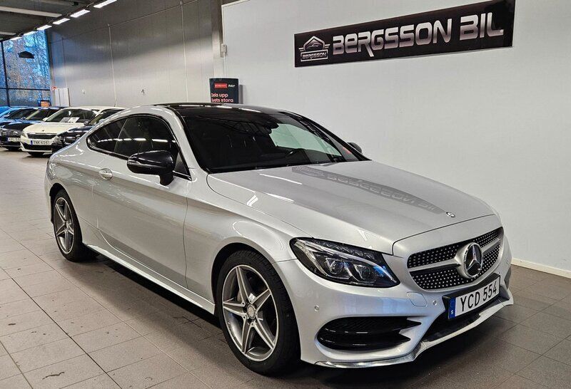Silver Begagnad 2016 Mercedes C200 AMG Sportkupé | 259 900 kr (Marknadspris) - Bild 1/4