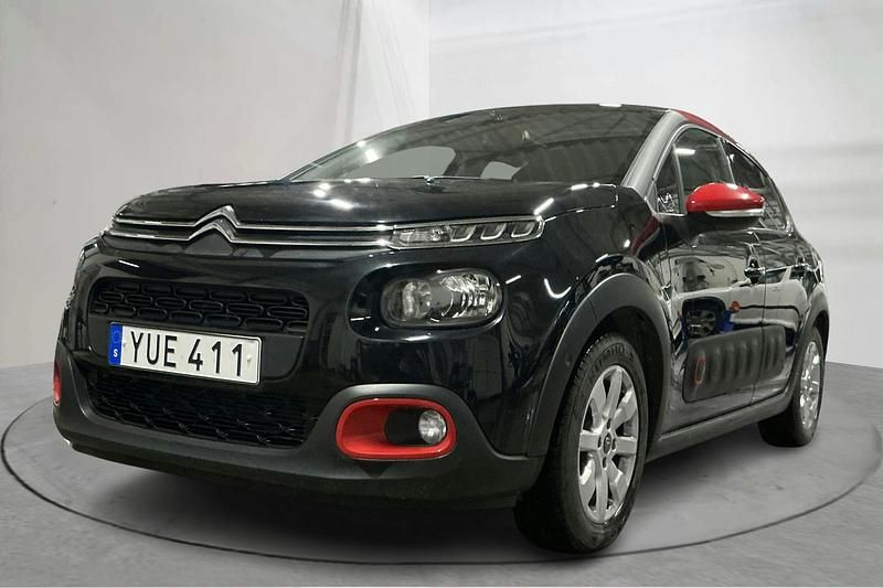 Svart Begagnad 2018 Citroën C3 PureTech | 86 000 kr (Marknadspris) - Bild 1/4