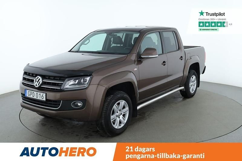 Ljusbrun (brun) Begagnad 2015 VW Amarok Highline Pickup | 224 000 kr (Marknadspris) - Bild 1/4