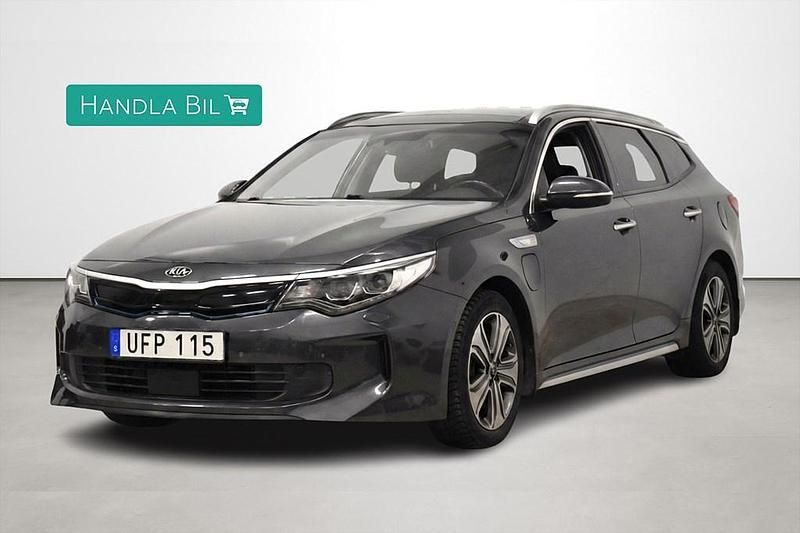 Grå Begagnad 2018 Kia Optima Hybrid Sport Sedan | 179 900 kr (Marknadspris) - Bild 1/4