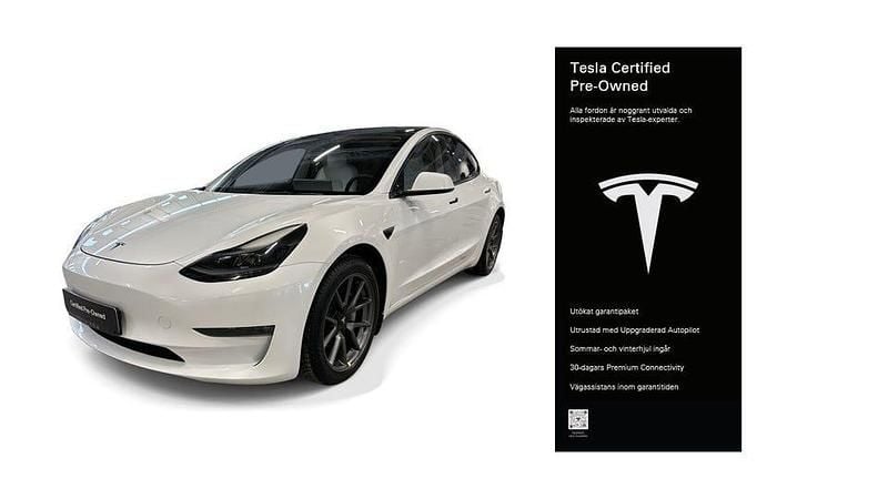 Vit Begagnad 2021 Tesla Model 3 Long Range AWD Sedan | 292 900 kr (Marknadspris) - Bild 1/4