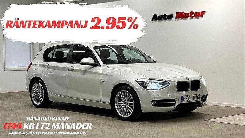 Vit Begagnad 2013 BMW 120 Sport Line Halvkombi | 119 900 kr (Bra pris) - Bild 1/3