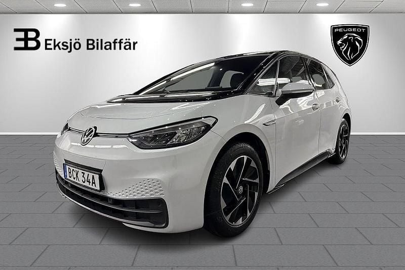 Vit metallic Begagnad 2022 VW ID.3 Pro Performance Halvkombi | 239 500 kr (Bra pris) - Bild 1/4