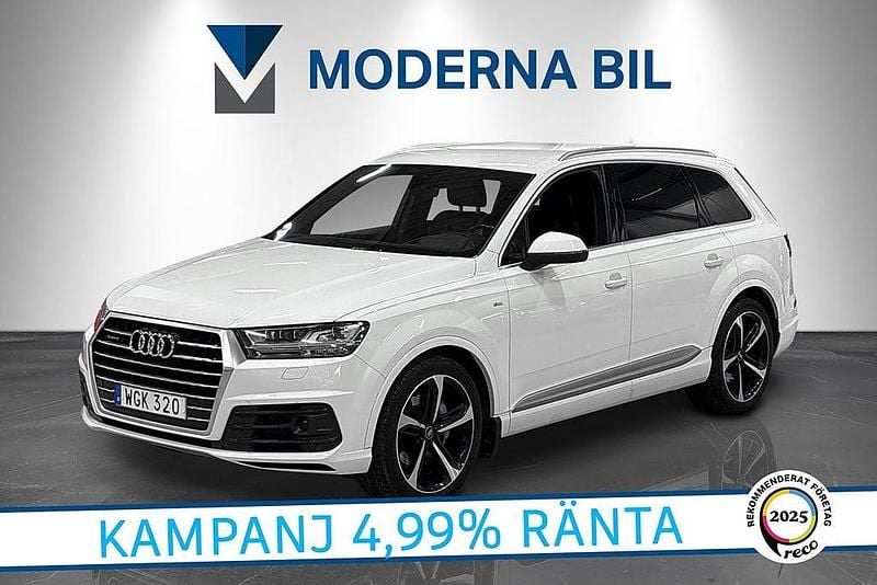 Vit Begagnad 2017 Audi Q7 S-Line SUV | 379 900 kr (Lite dyr) - Bild 1/4