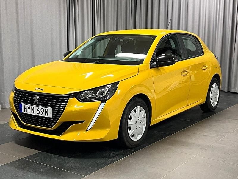 Gul Begagnad 2022 Peugeot 208 Active Halvkombi | 129 700 kr (Bra pris) - Bild 1/4