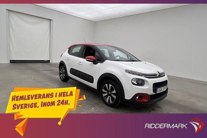 Vit Begagnad 2018 Citroën C3 PureTech Halvkombi | 124 700 kr (Marknadspris) - Bild 1/3