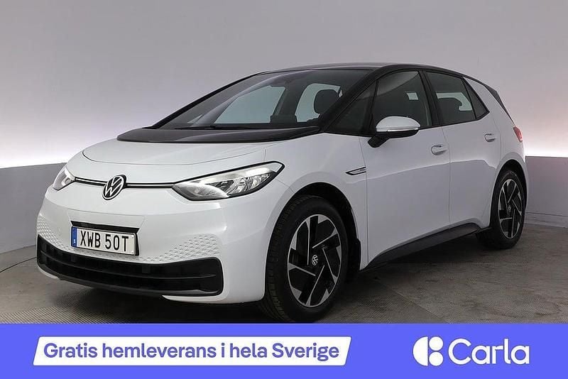 Begagnad VW ID.3 Pro Performance 150 kW (204 HK) 2020 Vit Halvkombi
