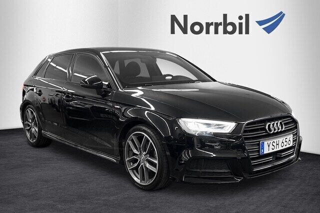 Mytsvart metallic Begagnad 2019 Audi A3 S-Line | 199 000 kr (Bra pris) - Bild 1/4