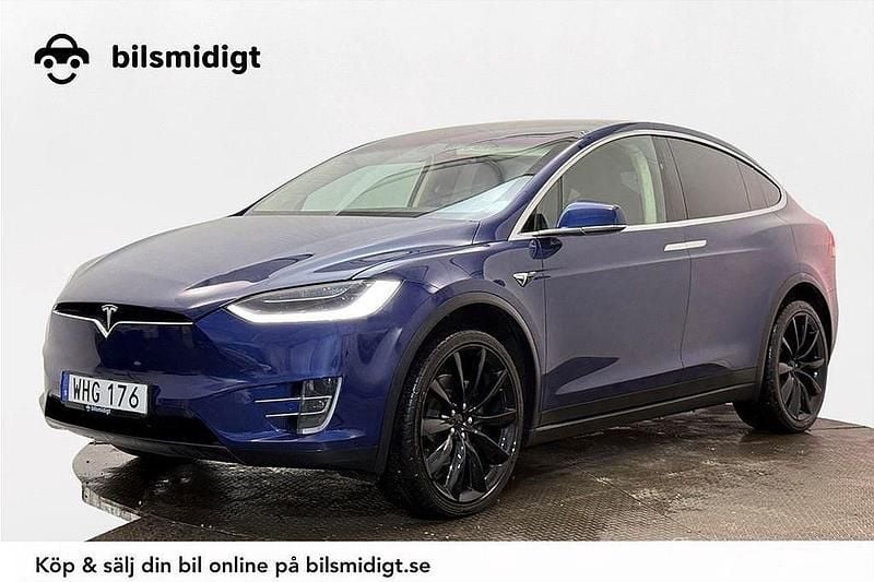 Blå Begagnad 2017 Tesla Model X SUV | 389 900 kr (Superpris) - Bild 1/3