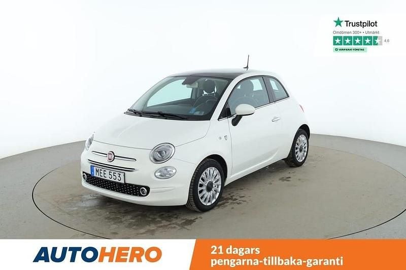 Vit Begagnad 2018 Fiat 500 Lounge Halvkombi | 127 000 kr (Marknadspris) - Bild 1/4