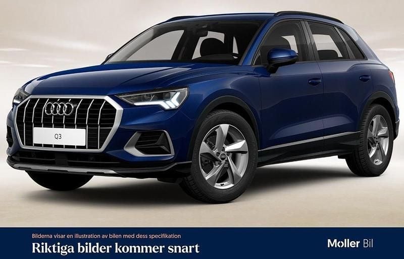 Navarrablå metallic Begagnad 2024 Audi Q3 Advanced Plus SUV | 359 900 kr (Marknadspris) - Bild 1/4