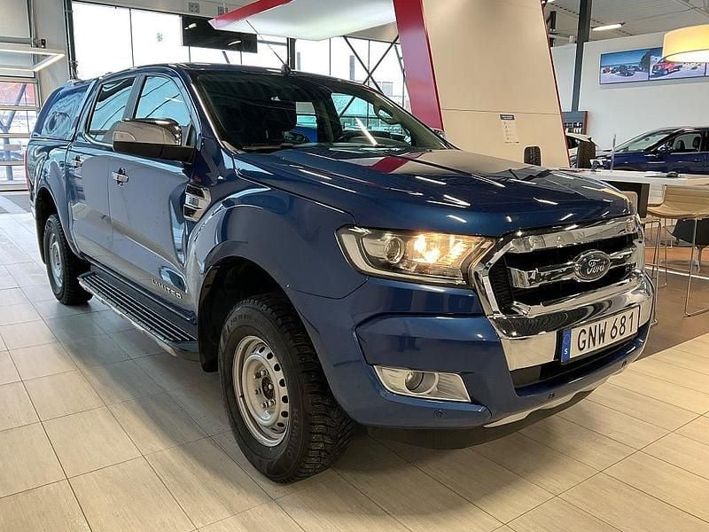 Begagnad Ford Ranger Limited 200 HK (147 kW) 2018 Blåmetallic Pickup