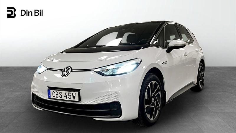 Vit Begagnad 2021 VW ID.3 Pro Performance Halvkombi | 209 000 kr (Bra pris) - Bild 1/4