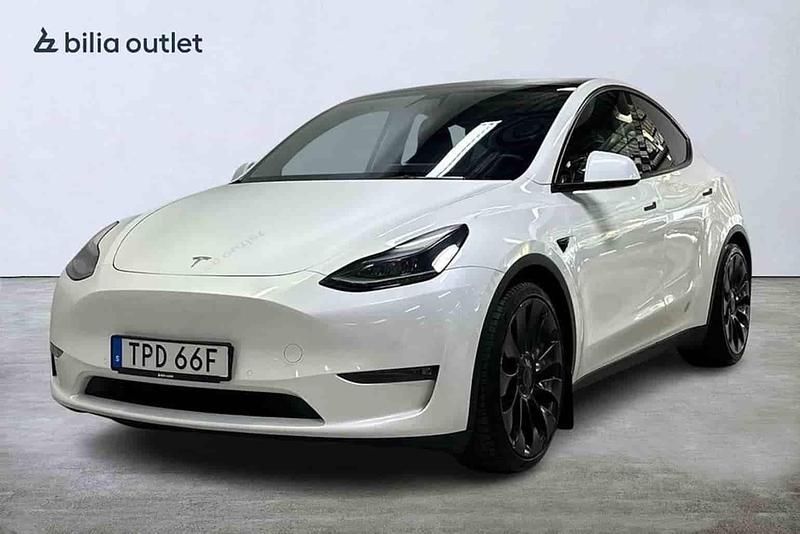 Vit Begagnad 2022 Tesla Model Y Performance SUV | 399 900 kr - Bild 1/1