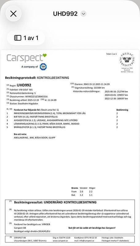 Begagnad VW Golf IV 105 HK (77 kW) 2001