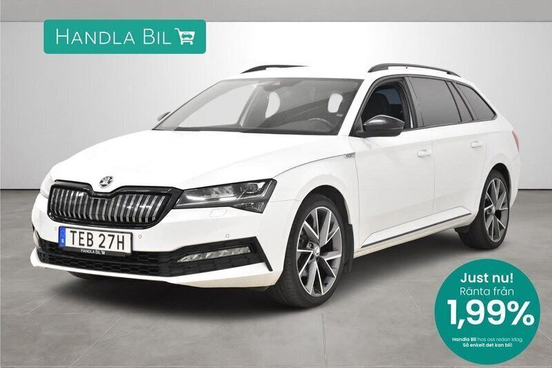 Vit Begagnad 2021 Skoda Superb SportLine Kombi | 289 900 kr (Lite dyr) - Bild 1/3