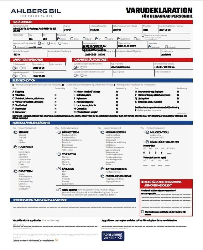 Grå Begagnad 2024 Volvo XC60 Plus SUV | 534 500 kr (Lite dyr) - Bild 1/1