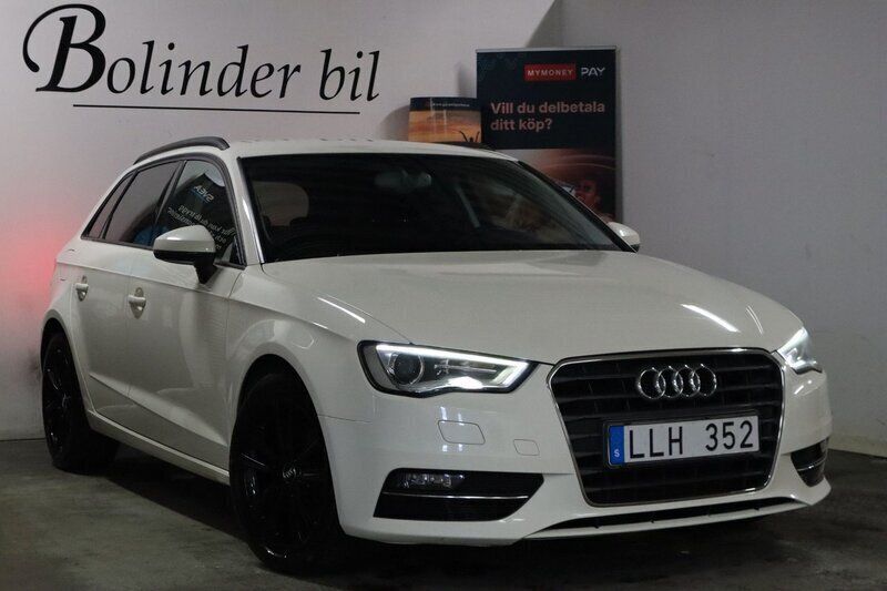 Vit Begagnad 2013 Audi A3 Sportback Ambition Halvkombi | 99 800 kr (Marknadspris) - Bild 1/4