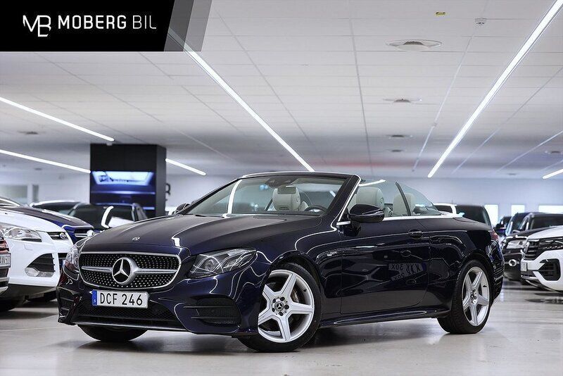Mörkblå Begagnad 2017 Mercedes E300 AMG Cab | 369 900 kr (Marknadspris) - Bild 1/3