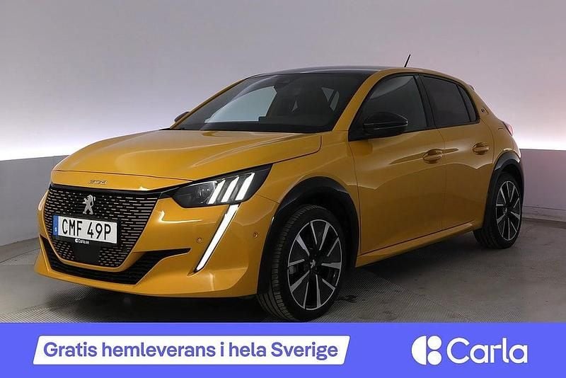 Begagnad Peugeot e-208 GT 100 kW (136 HK) 2022 Gul Halvkombi