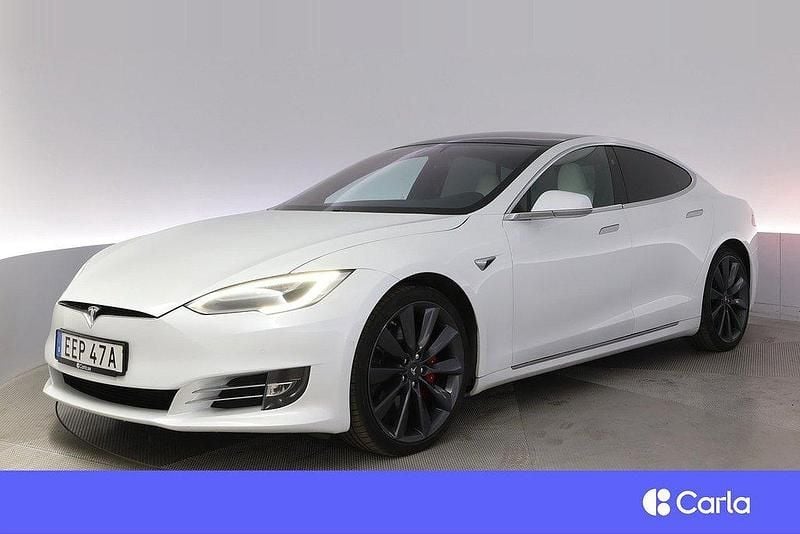 Vit Begagnad 2020 Tesla Model S Performance Sedan | 479 900 kr (Marknadspris) - Bild 1/4