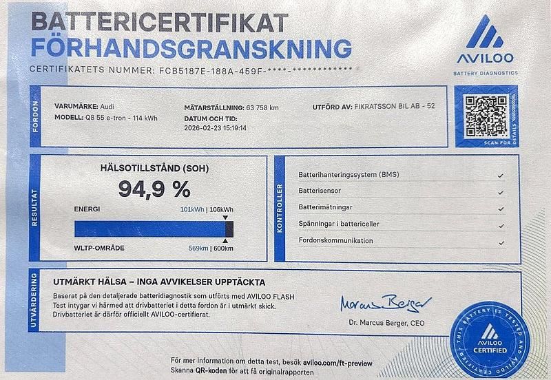 Begagnad Audi Q8 e-tron S-Line 300 kW (408 HK) 2023 Grå SUV