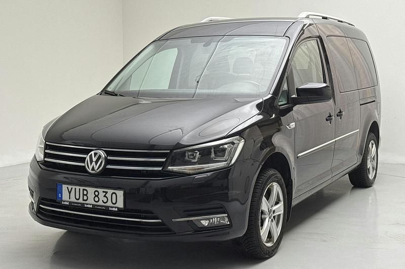 Svart Begagnad 2018 VW Caddy Maxi Life Life Minibuss | 130 000 kr - Bild 1/4