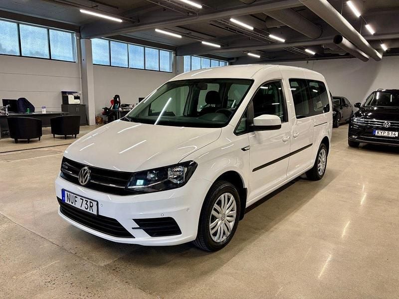 Vit Begagnad 2019 VW Caddy Maxi Life Life Minibuss | 219 900 kr - Bild 1/4