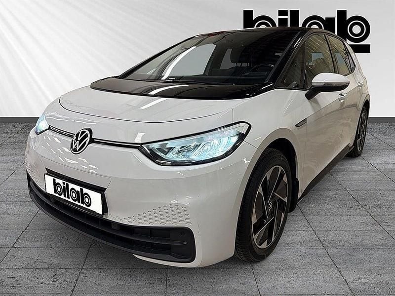 Begagnad VW ID.3 Pro Performance 150 kW (204 HK) 2020 Vit Halvkombi