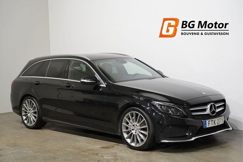 Svart Begagnad 2015 Mercedes C250 AMG Kombi | 198 700 kr (Marknadspris) - Bild 1/4
