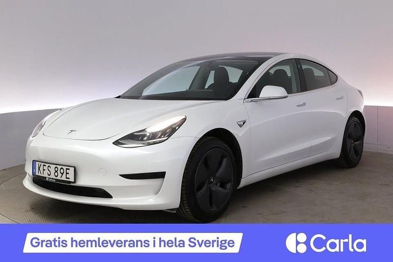 Vit Begagnad 2019 Tesla Model 3 Standard Range Plus Sedan | 229 900 kr (Marknadspris) - Bild 1/4