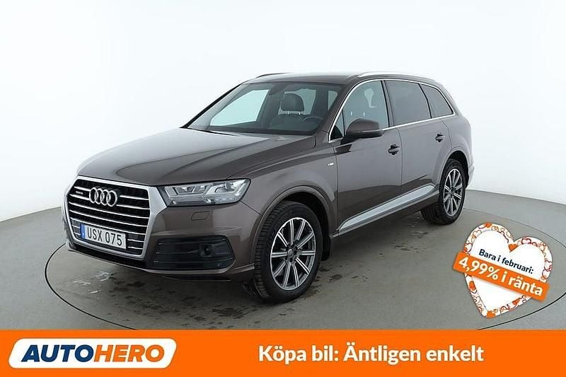 Brun Begagnad 2017 Audi Q7 S-Line SUV | 322 000 kr (Superpris) - Bild 1/4