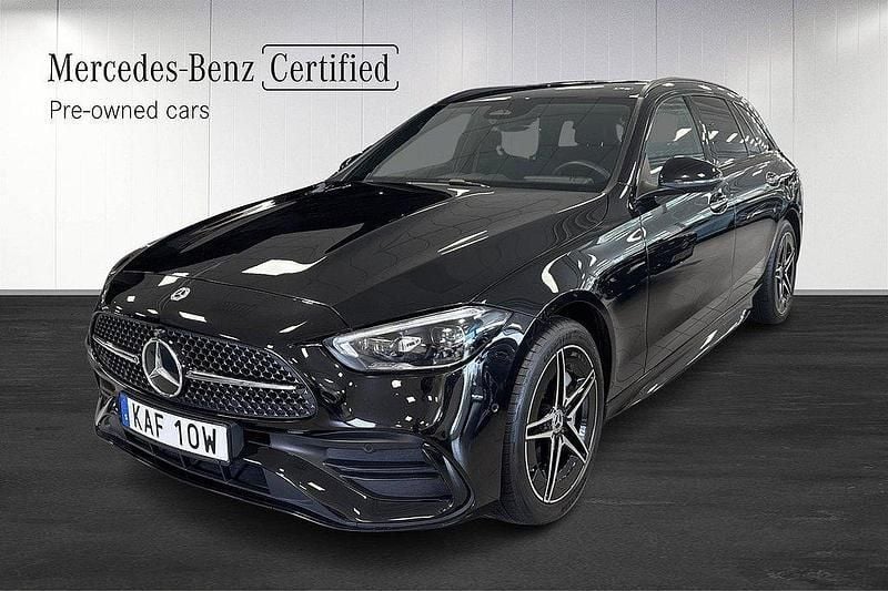 Svart Begagnad 2024 Mercedes C300e AMG line Kombi | 539 000 kr (Bra pris) - Bild 1/4