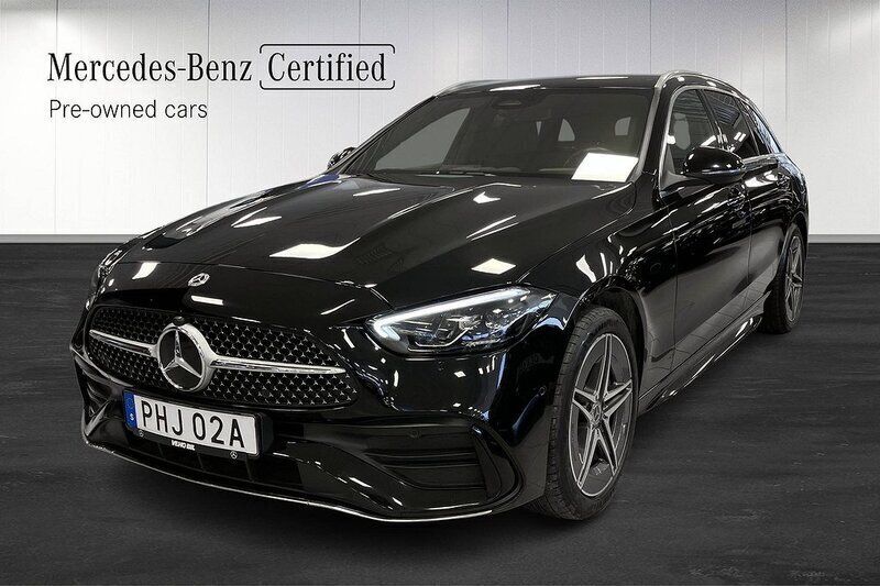 Svart Begagnad 2023 Mercedes C300e AMG line Kombi | 449 900 kr (Marknadspris) - Bild 1/4