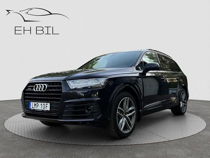 Svart Begagnad 2019 Audi Q7 S-Line SUV | 464 900 kr (Marknadspris) - Bild 1/4