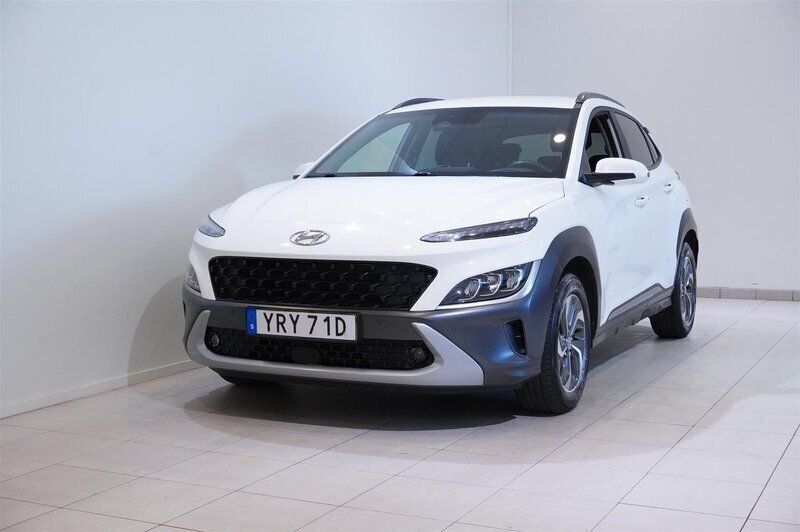 Vit Begagnad 2022 Hyundai Kona Advanced SUV | 224 900 kr (Lite dyr) - Bild 1/4