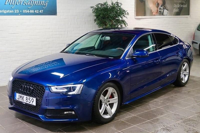 Begagnad Audi A5 Sportback S-Line 177 HK (130 kW) 2014 Blå Halvkombi