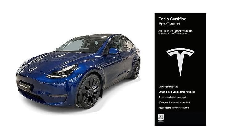 Begagnad Tesla Model Y Performance 392 kW (534 HK) 2023 Blå SUV