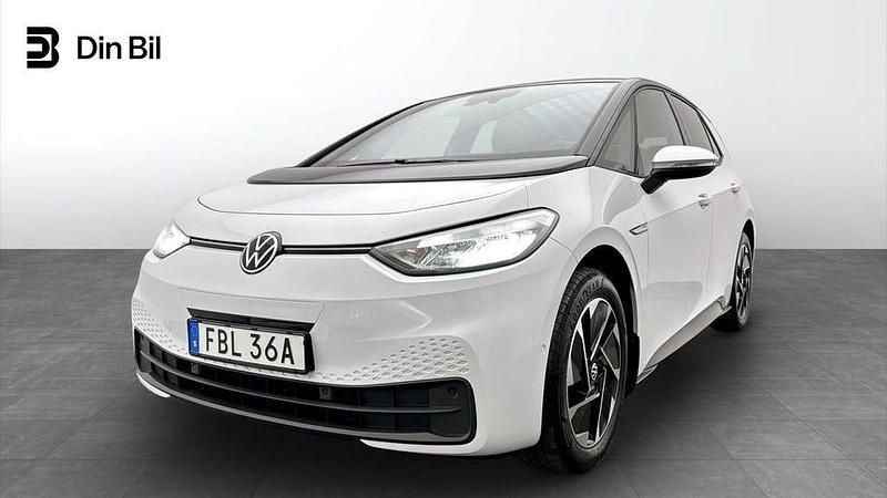 Vit Begagnad 2022 VW ID.3 Pro Halvkombi | 259 900 kr (Marknadspris) - Bild 1/4