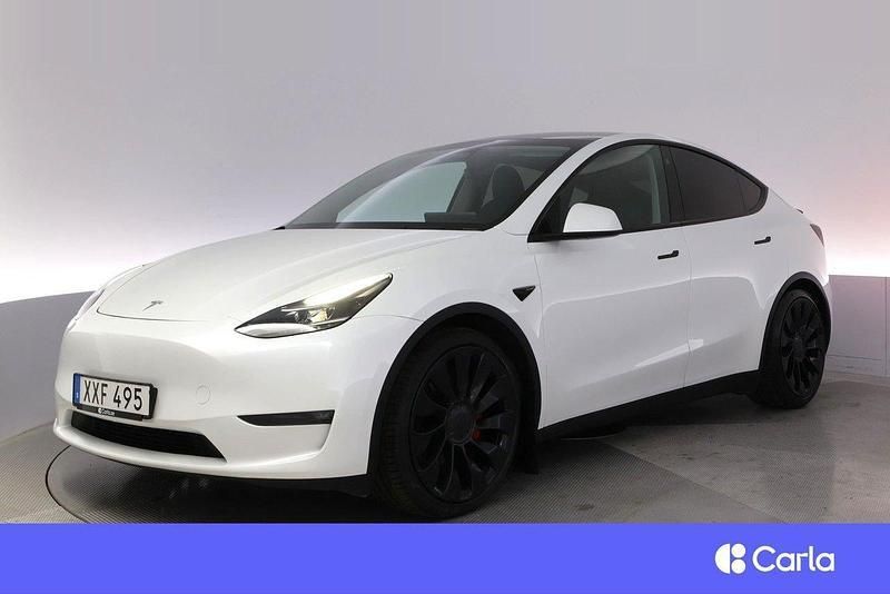 Vit Begagnad 2024 Tesla Model Y Performance SUV | 539 900 kr (Marknadspris) - Bild 1/4