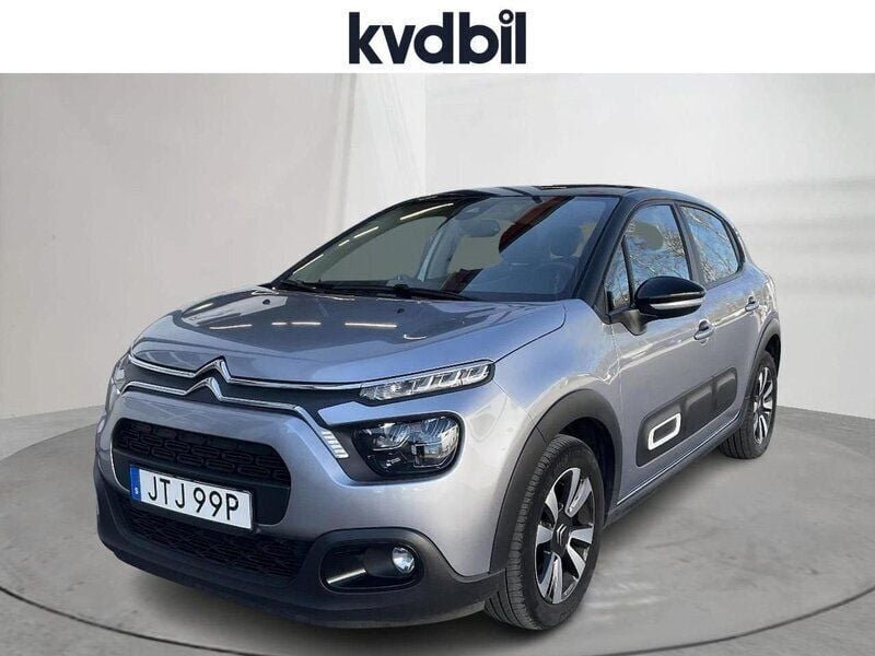 Grå (grå metallic) Begagnad 2021 Citroën C3 PureTech Halvkombi | 129 800 kr (Bra pris) - Bild 1/3