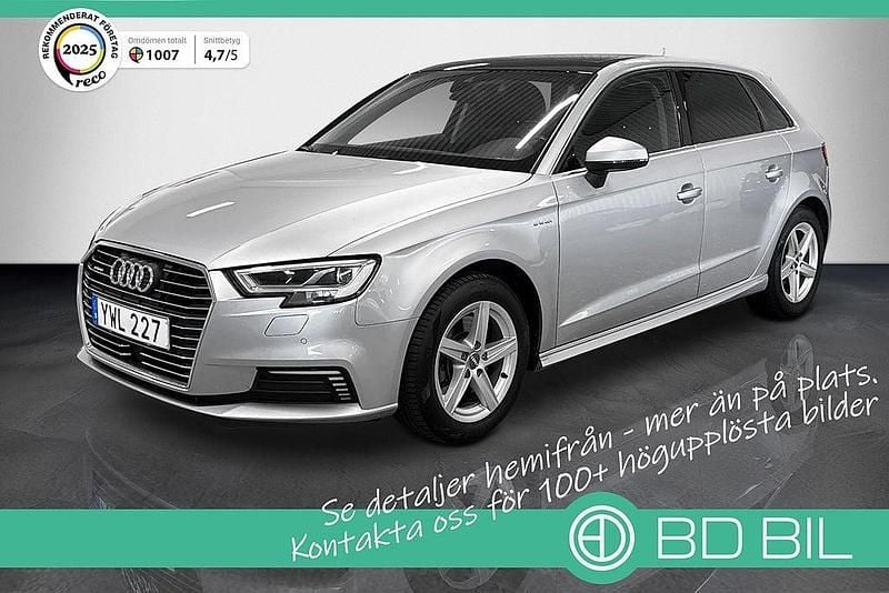Silver Begagnad 2017 Audi A3 Sportback e-tron Halvkombi | 176 900 kr (Bra pris) - Bild 1/3