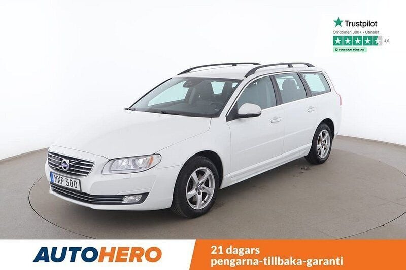 Vit Begagnad 2016 Volvo V70 Momentum Kombi | 154 000 kr (Marknadspris) - Bild 1/4