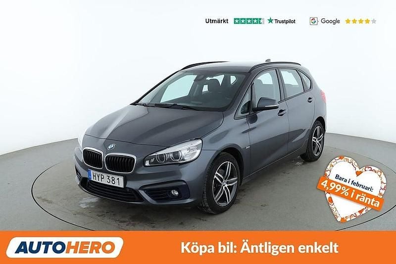 Grå Begagnad 2015 BMW 218 Sport Line Kombi | 137 000 kr (Marknadspris) - Bild 1/4
