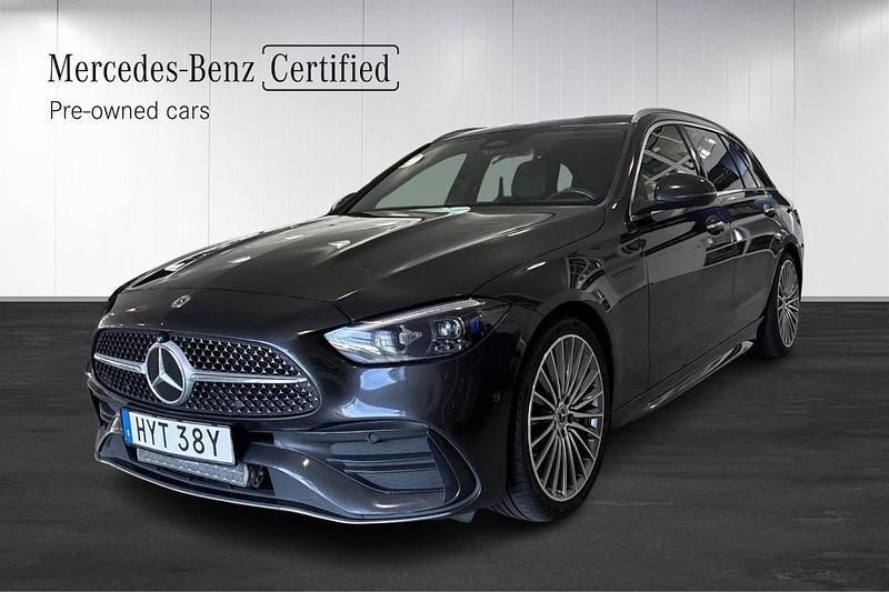 Grå (grey) Begagnad 2022 Mercedes C220 AMG line Kombi | 419 900 kr (Lite dyr) - Bild 1/4