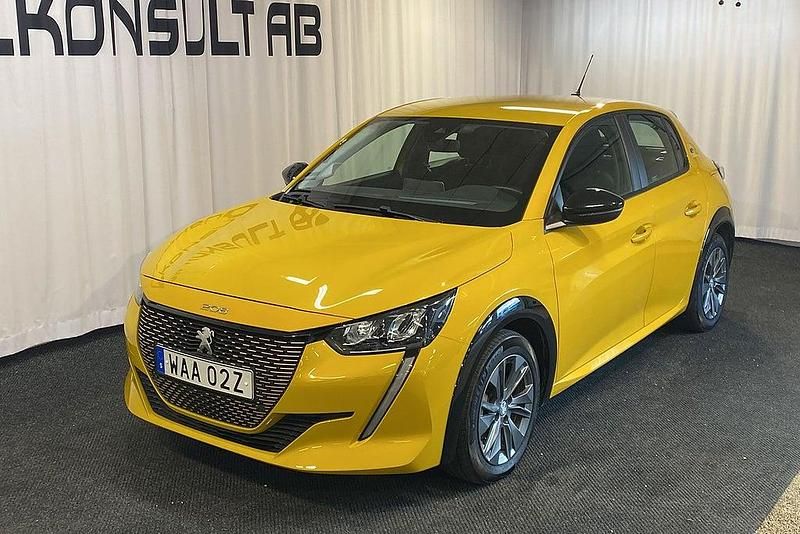 Gul Begagnad 2022 Peugeot e-208 Active Halvkombi | 174 000 kr (Bra pris) - Bild 1/4