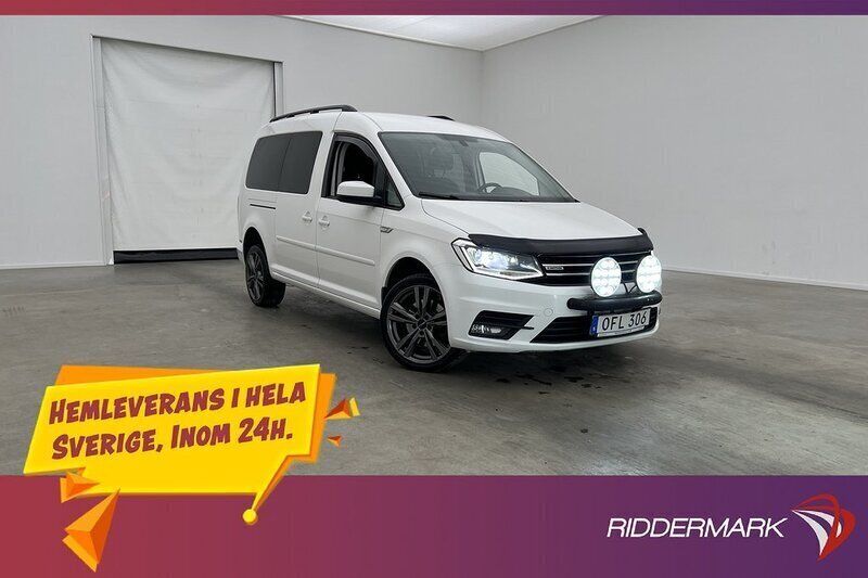 Vit Begagnad 2016 VW Caddy Maxi Life Life Minibuss | 199 800 kr (Marknadspris) - Bild 1/3