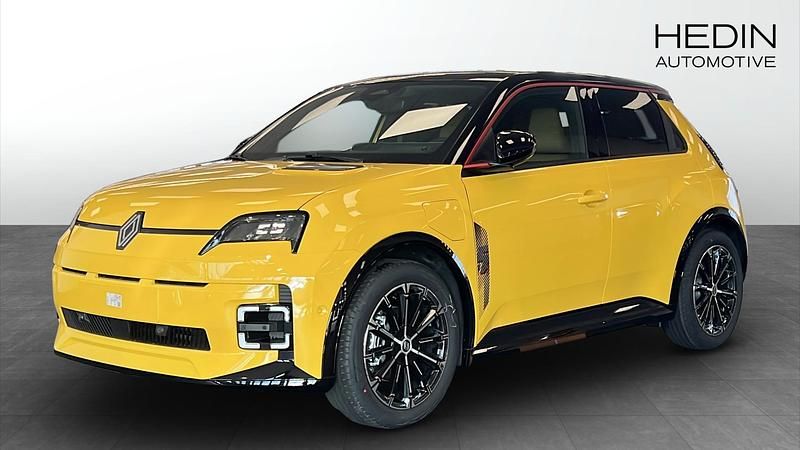 Gul (yellow) Ny 2025 Renault 5 E-Tech Iconic Halvkombi | 441 600 kr (Lite dyr) - Bild 1/4
