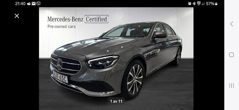 Grå Begagnad 2021 Mercedes E300 Avantgarde Sedan | 369 000 kr (Superpris) - Bild 1/4