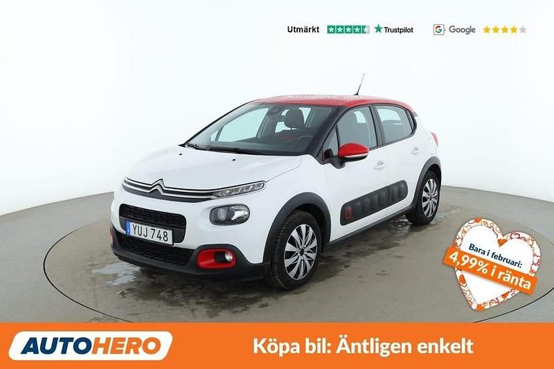 Begagnad Citroën C3 PureTech 112 HK (82 kW) 2018 Vit Sedan